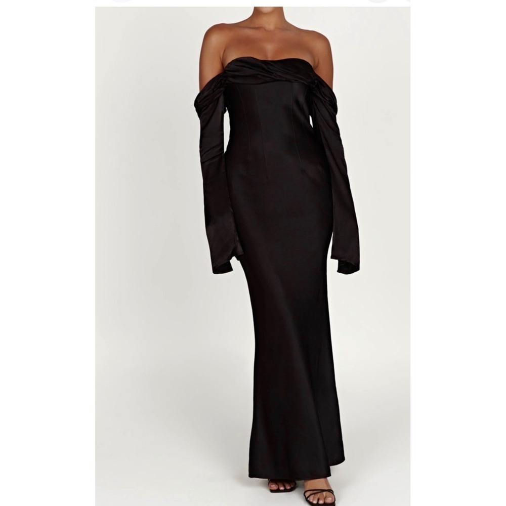 Meshki Black Off-Shoulder Maxi Dress